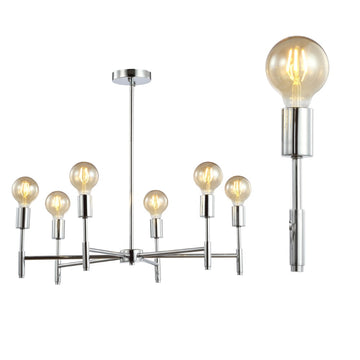 Turing 28.5" Adjustable Height Metal LED Chandelier - JONATHAN Y